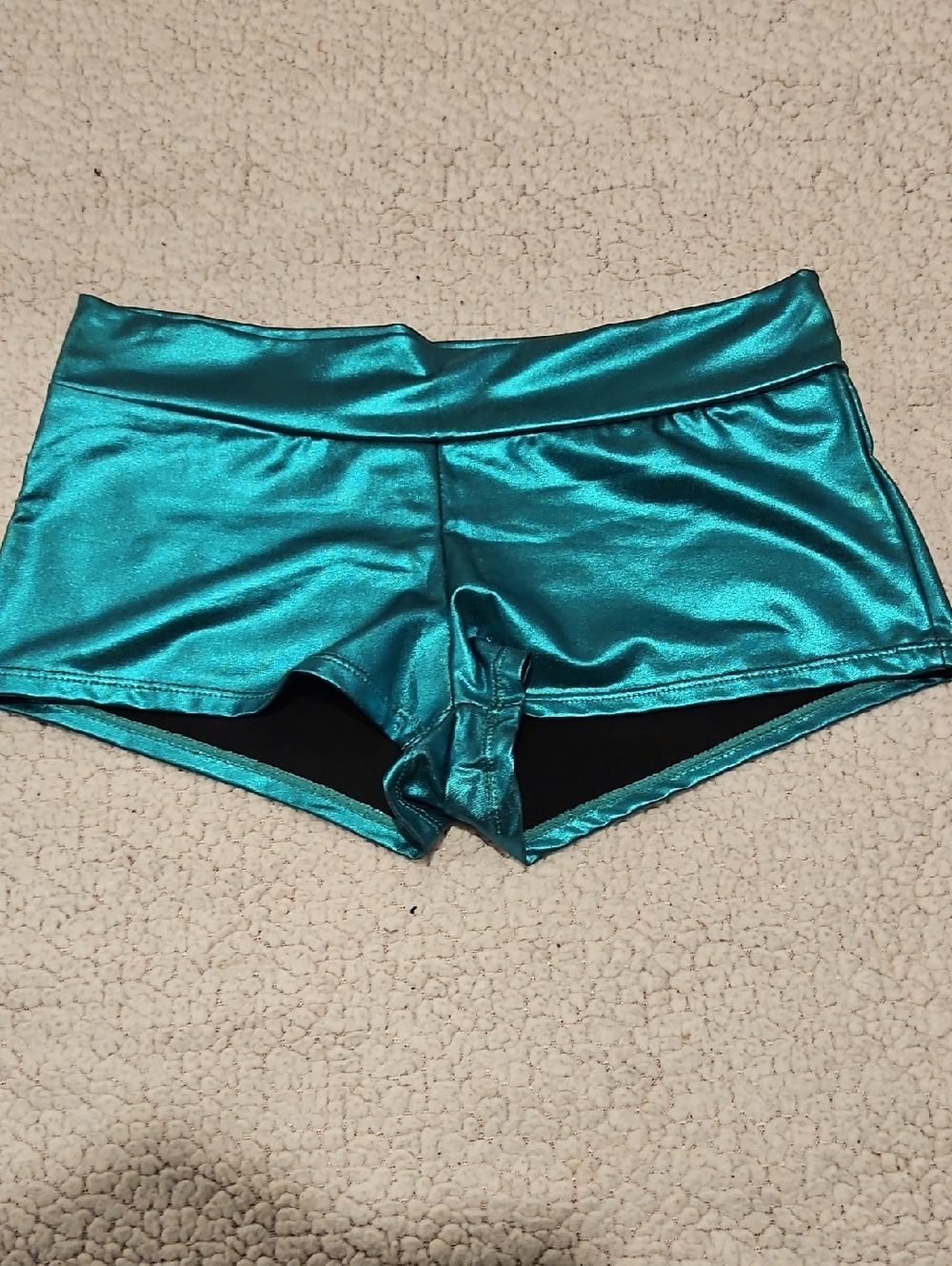 Metallic Green Dance Shorts - Size S